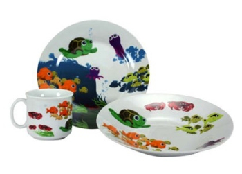 Dětská spr. 3 díly porcelán dekor Podmořský svět